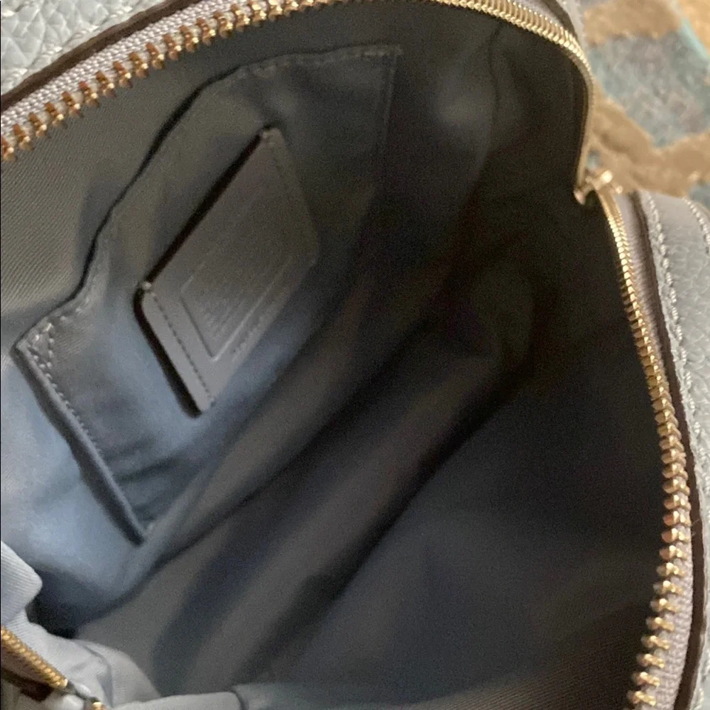 Coach Light Sky Blue Leather Backpack - Picture 3 of 7